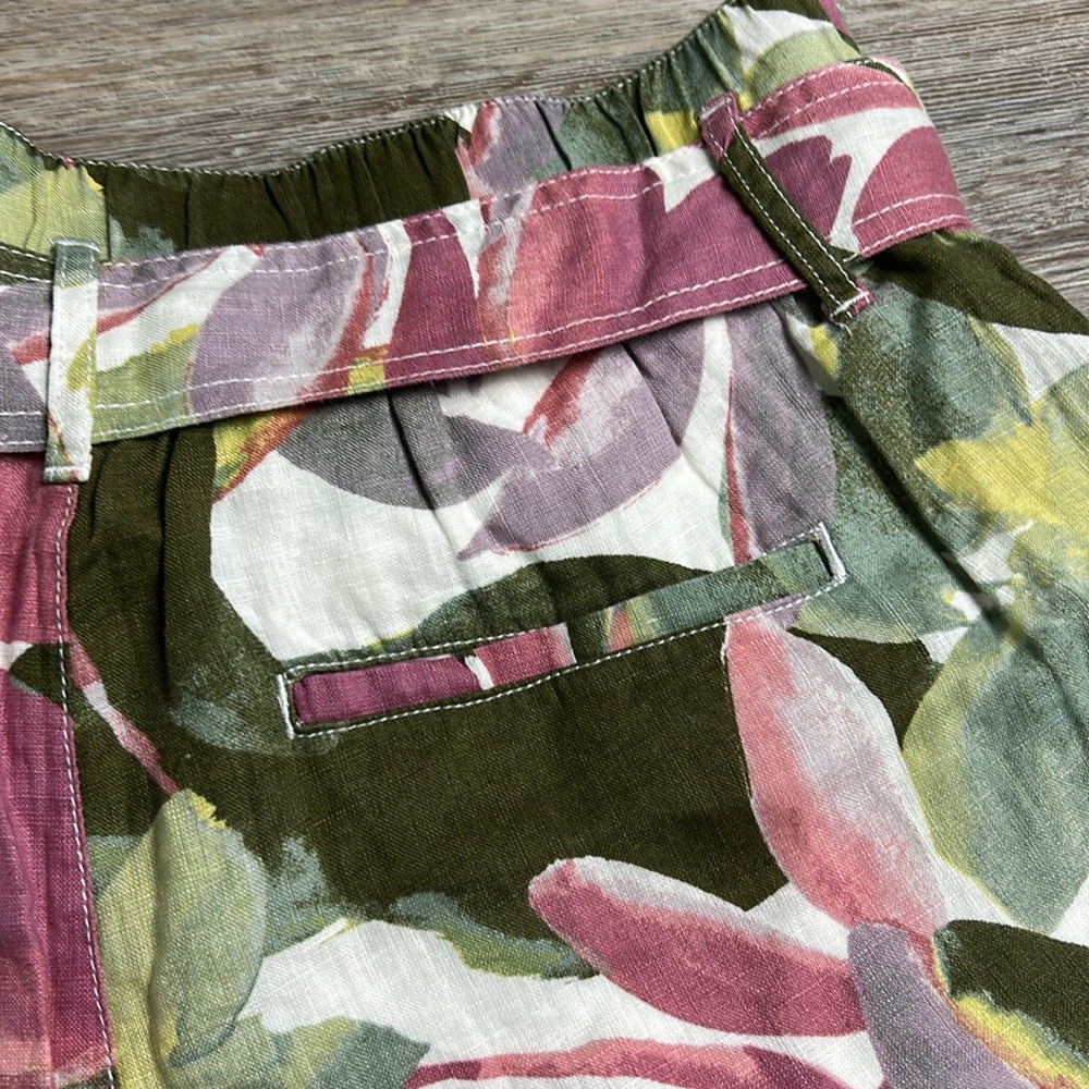 Tahari Luxe Linen Floral Print Shorts Size Medium - Picture 11 of 12